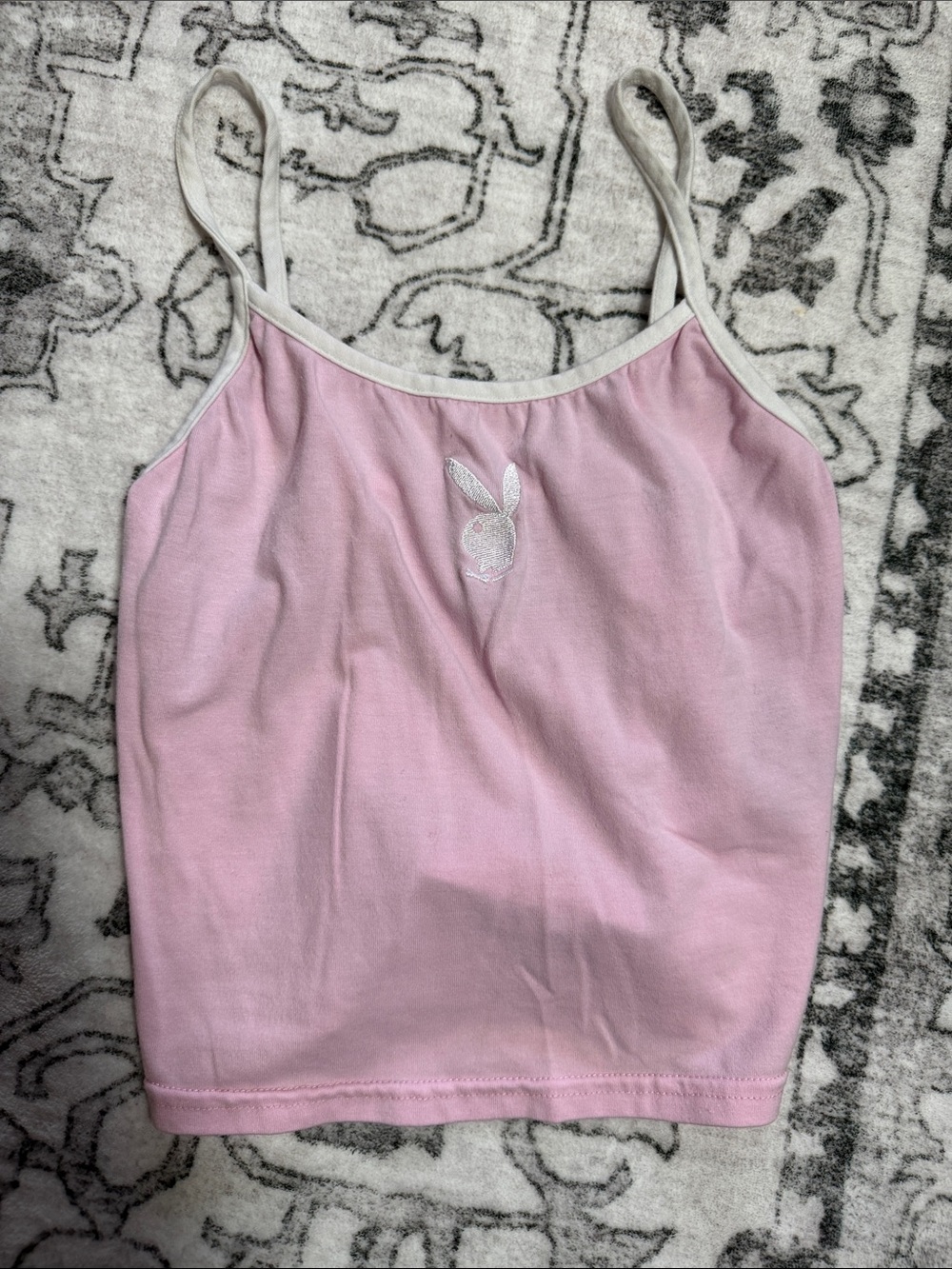 PLAYBOY Pink and White Spaghetti Strap Camisole